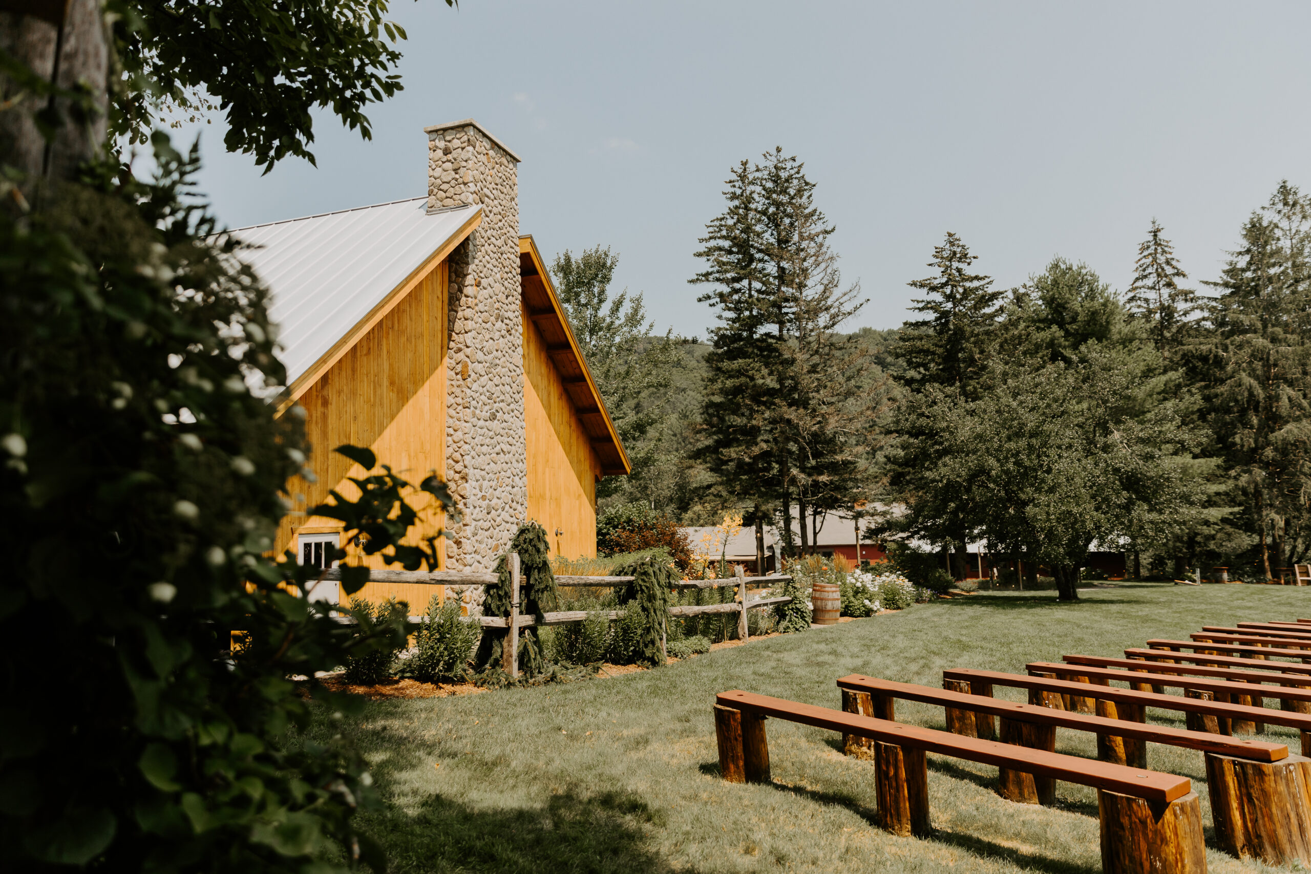 The Mad River Barn Wedding Pavilion in the summer months