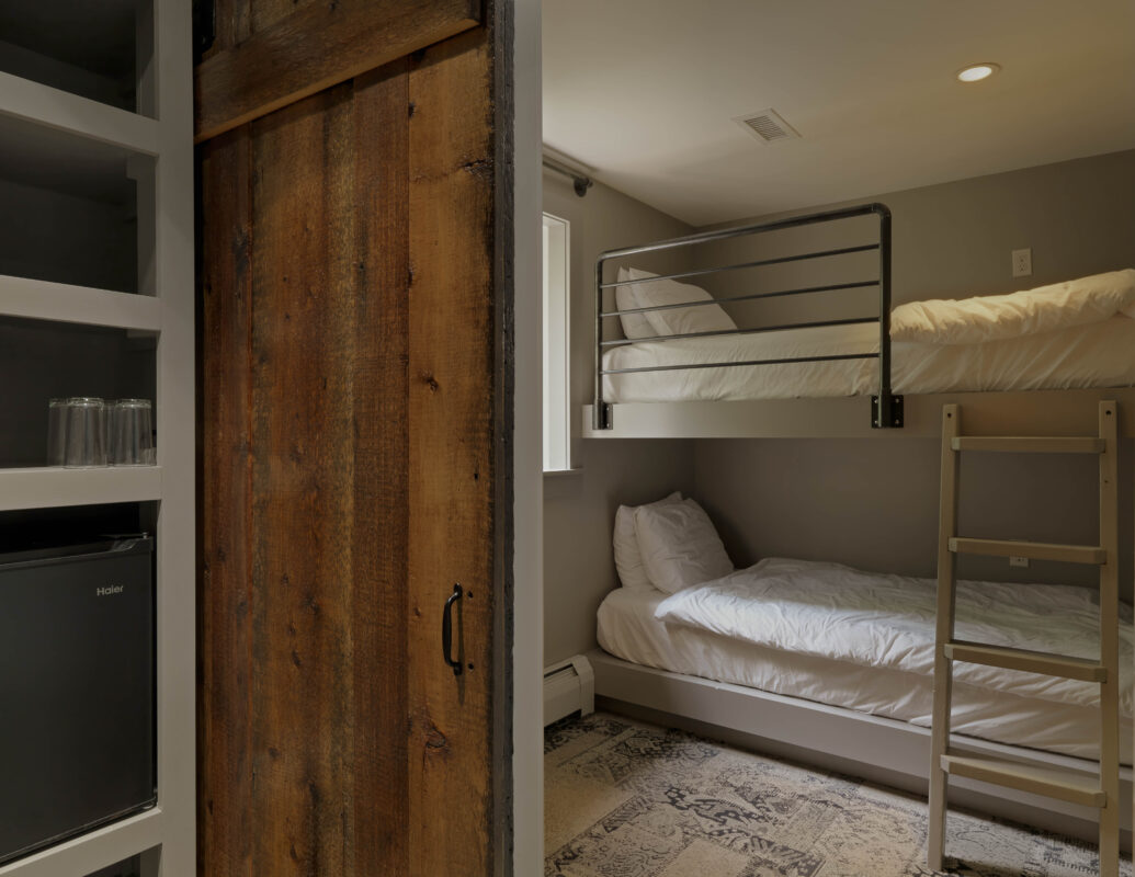 An Image of our Longhouse Room "L4" showing that the 2 twin beds are bunked and in a separate room