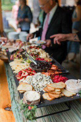 Cocktail hour cheeseboard with local Vermont dairy products